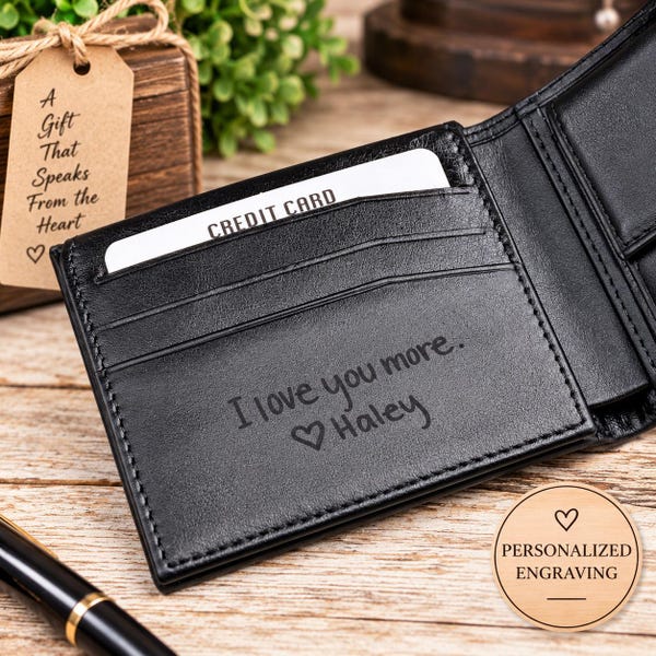 Leather Wallet for Men, Engraved Leather Wallet, minimalist wallet, Personalized Wallet, Custom Wallet, Personalized Gifts, Christmas Gift