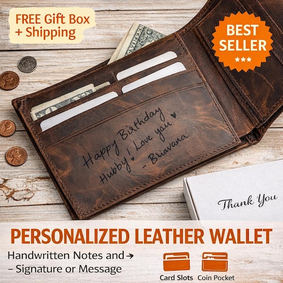Personalized Wallet, Mens Wallet, Engraved Wallet, Groomsmen Wallet, Leather Wallet, Custom Wallet, Boyfriend Gift for Men, Fathers day Gift