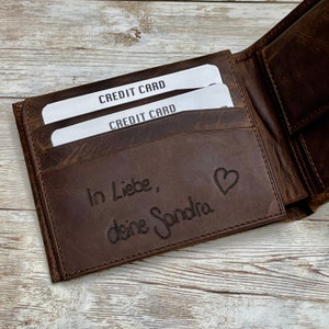 Personalized Fathers Day Gift Mens Wallet | Handwriting Wallet | Leather Wallet For Men | Personalized Wallet Gifts | Engraved Wallet