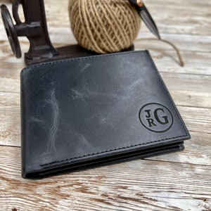 Personalisierte Leder Geldbeutel für Männer - Individuelle Trauzeugen oder Geschenk zum Vatertag