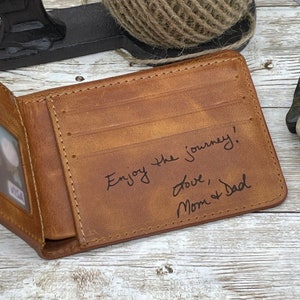 Billetera de cuero para hombre / Billetera de cuero personalizada / Billetera con logotipo grabado para hombre / Billetera con monograma / Billetera personalizada / Regalo para el Día del Padre