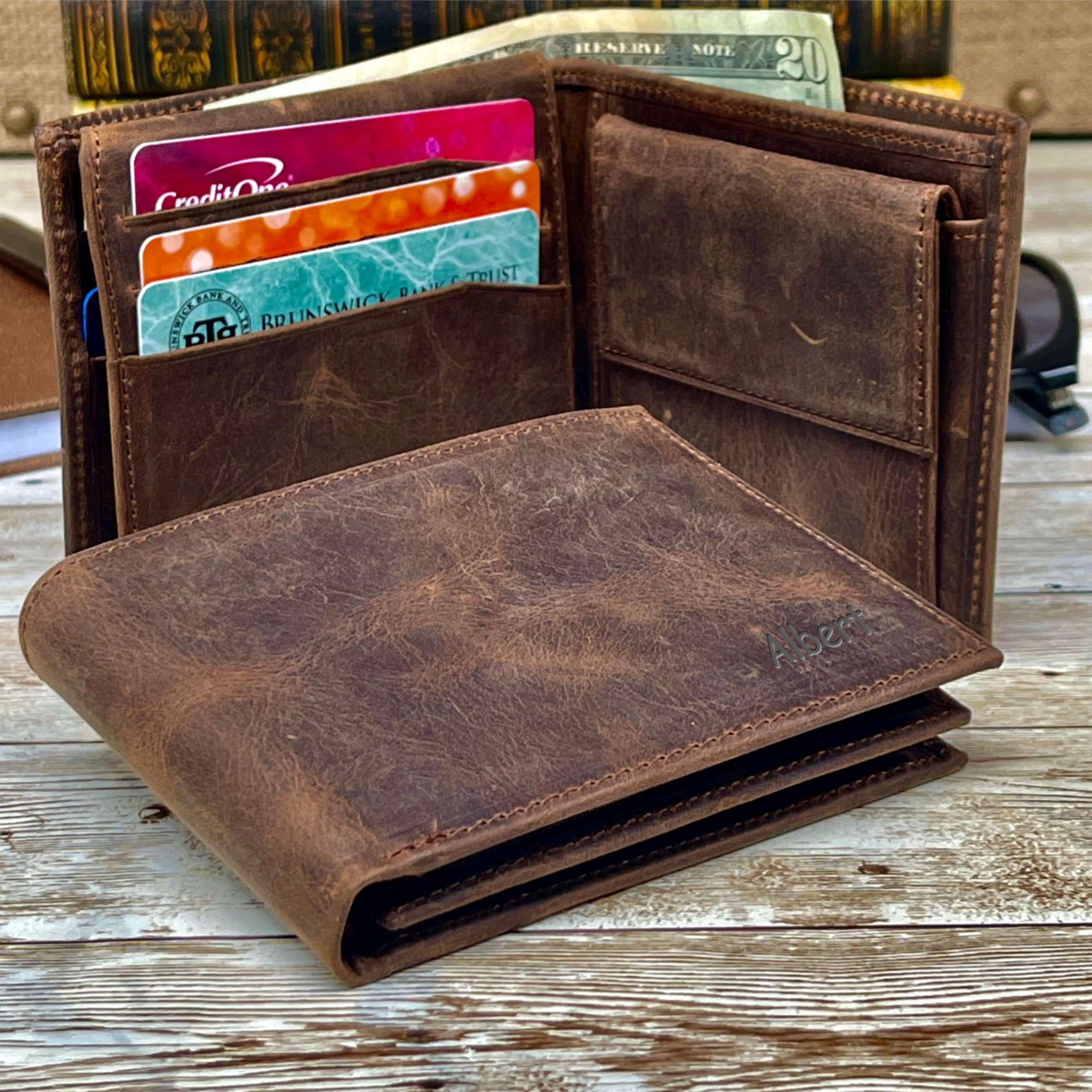 Handwriting Wallet | Leather Wallet For Men | Engraved Wallet Gifts