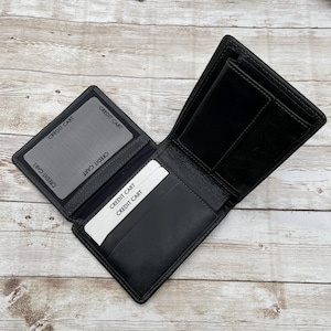 Leren portemonnee voor heren, gegraveerde leren portemonnee, minimalistische portemonnee, gepersonaliseerde portemonnee, aangepaste portemonnee, gepersonaliseerde cadeaus, kerstcadeau Midnight Green