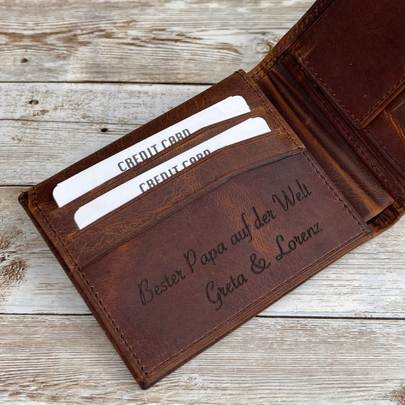 Portafoglio Uomo Sottile In Pelle PU Nero - Con Scomparti Per Banconote, Carte, Monete E Documenti, Regalo Per Papà