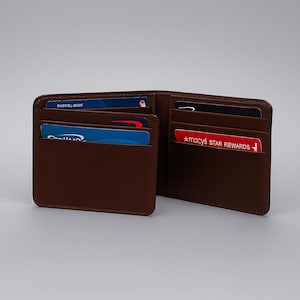Leren portemonnee voor heren, gegraveerde leren portemonnee, minimalistische portemonnee, gepersonaliseerde portemonnee, aangepaste portemonnee, gepersonaliseerde cadeaus, kerstcadeau D Bro w/o Coin Pockt