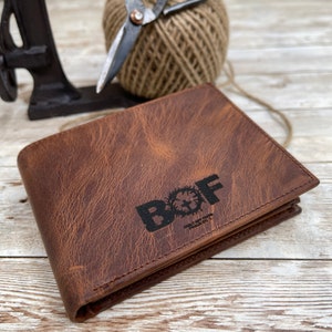 Personalized Leather Wallet, Custom Leather Wallet, men Monogrammed Leather Wallet, Handmade Bifold Wallet, Engraved Wallet