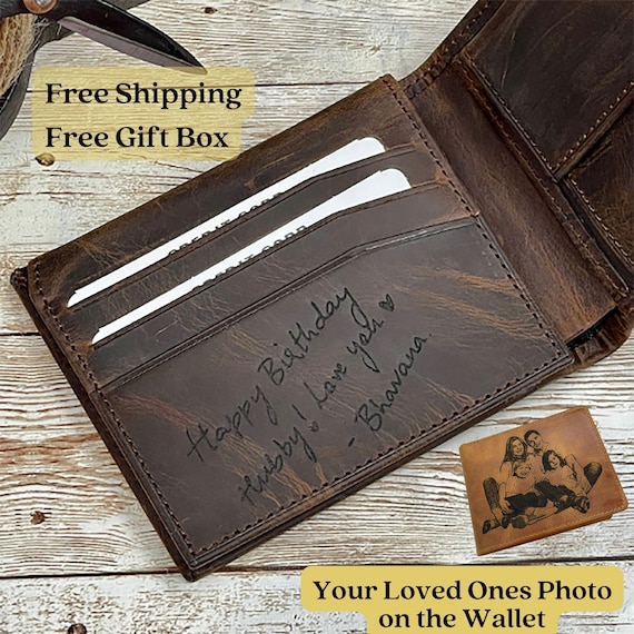 Man Wallet Christmas Gift Mens Leather Wallet Personalized 