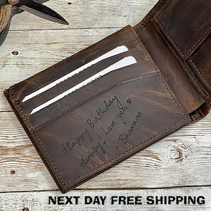 Real Leather Wallet for Men / Personalized Anniversary Gift / Fathers day Gift / Anniversary Gift / Monogram Leather Wallet / Gift for Dad