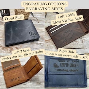 Handwriting Wallet,Christmas Gift,Personalized Wallet Men,Leather Wallet For Men,Handwriting Gift For Him,Engraved Wallet,Fathersday Gift image 7