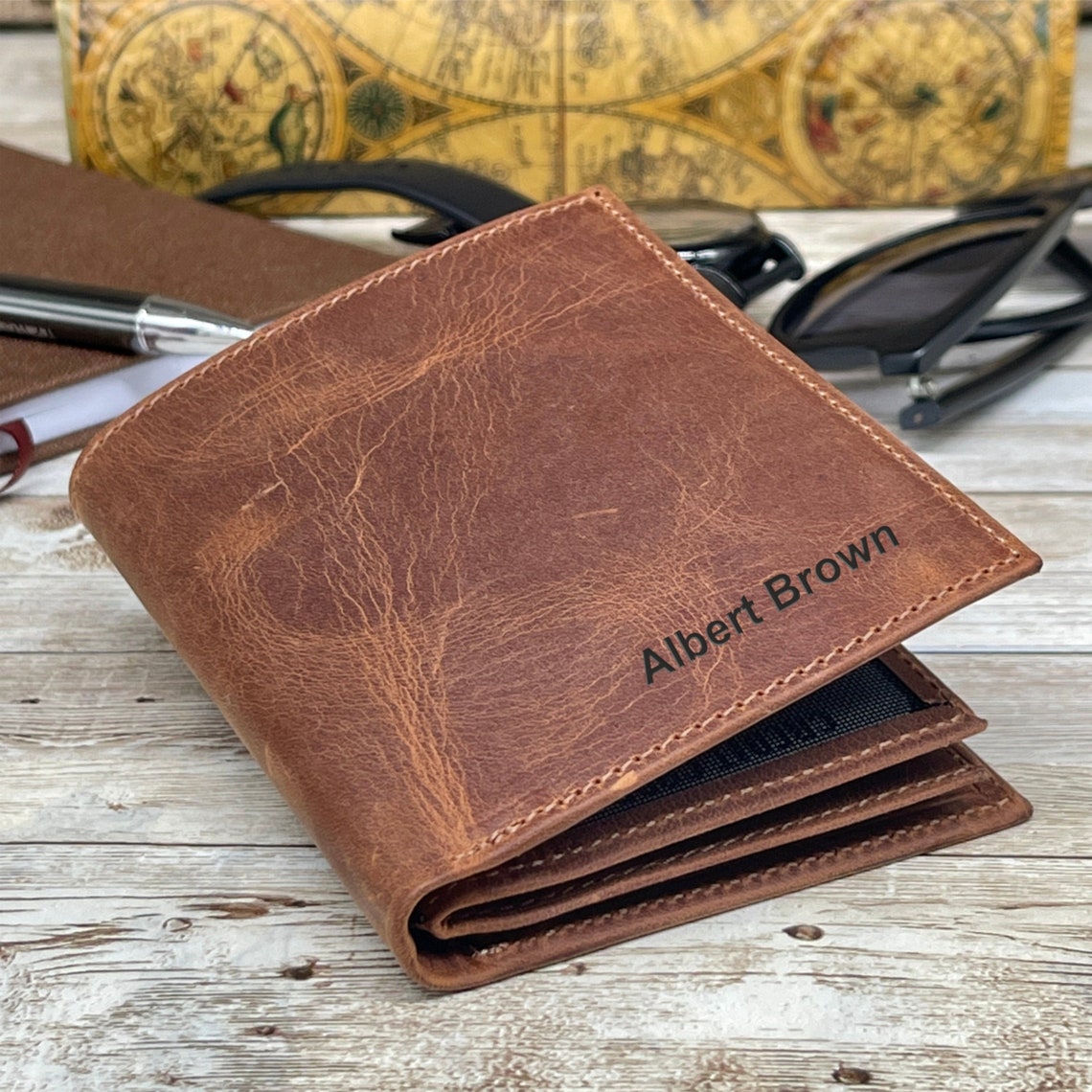 Leather Wallet Made From FullGrain Leather with 14 Credit Etsy