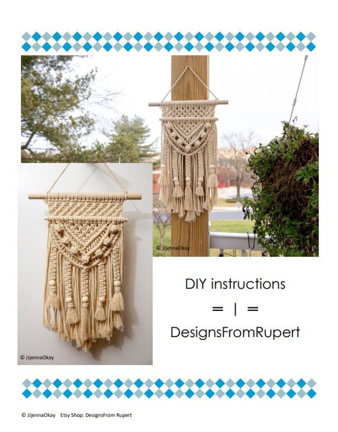 Macrame Pattern Wall Hanging Animal Crossing Inspired ACNH Macrame