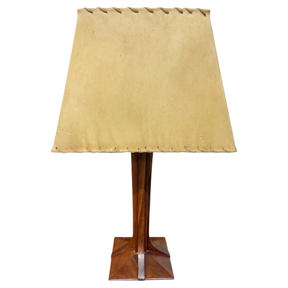 Vintage Stickley Walnut Table Lamp w/Original Shade
