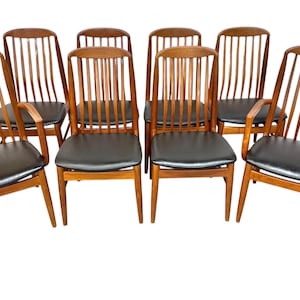 Vintage Danish Modern Benny Linden Teak Dining Chairs - Set of 8