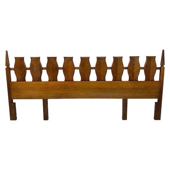 Mid-Century Modern Young Manufacturing Walnut King Headboard