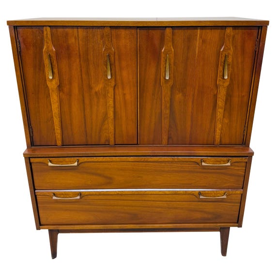 Mid-Century Modern Brasilia Style Walnut High Chest