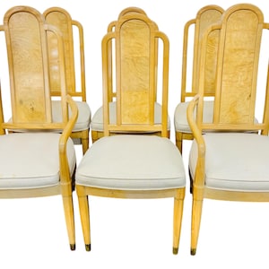 Vintage Henredon Burled Wood Dining Chairs - Set of 6