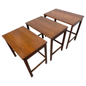 Mid-Century Danish Modern John Stuart Teak Nesting Tables - Set 3