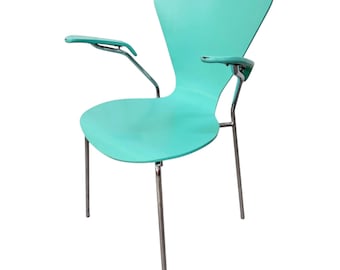Vintage Italian Modern Turquoise Arm Chair
