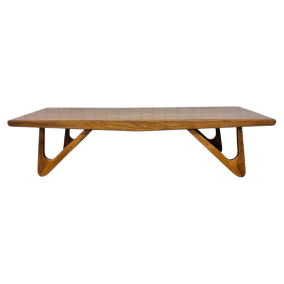 Mid-Century Modern Walnut Sculpted Coffee Table
