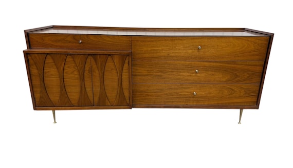 Mid-Century Modern Catseye Walnut Dresser