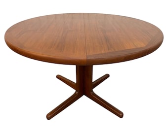 Vintage Danish Modern Round Teak Dining Table - Refinished!
