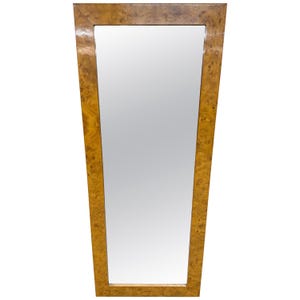 Mid-Century Modern Burled Wood Wall Mirror