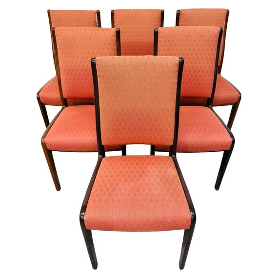 Mid-Century Danish Modern Walnut Dining Chairs - Set of 6