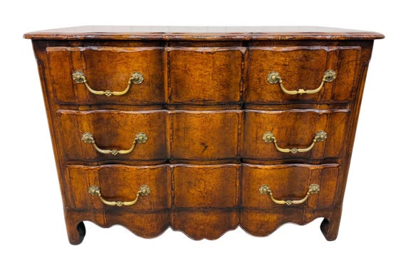 Vintage John-Richard French Style Leather Bachelor Chest