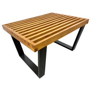 Mid-Century Modern Herman Miller Style Slatted Bench