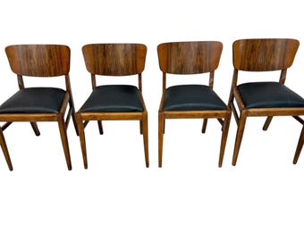 Mid-Century Modern Low Back Rosewood Dining Chairs - Set of 4
