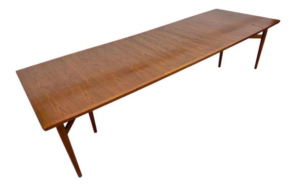 Mid-Century Danish Modern Arne Vodder Banquet Size Teak Dining Table