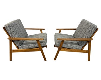 Mid-Century Modern Walnut Arm Chairs - Set of 2