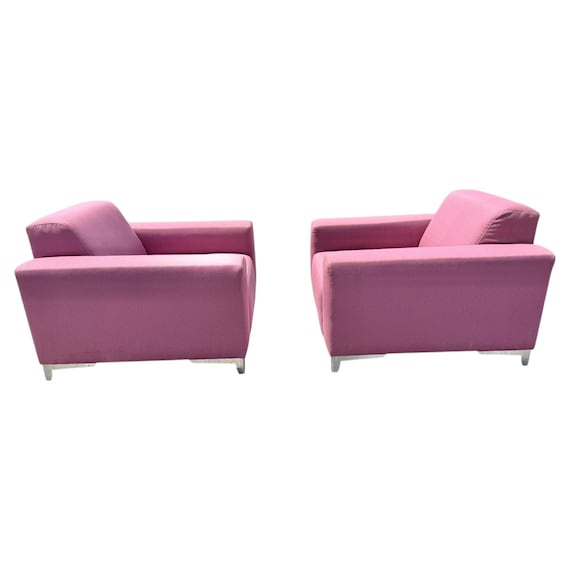 Modern Thayer Coggin Pink Club Chairs - Set of 2