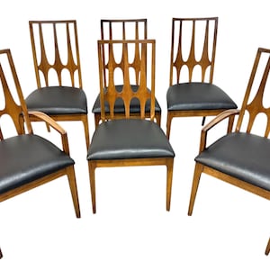 Mid-Century Modern Broyhill Brasilia Walnut Dining Chairs - Set of 6