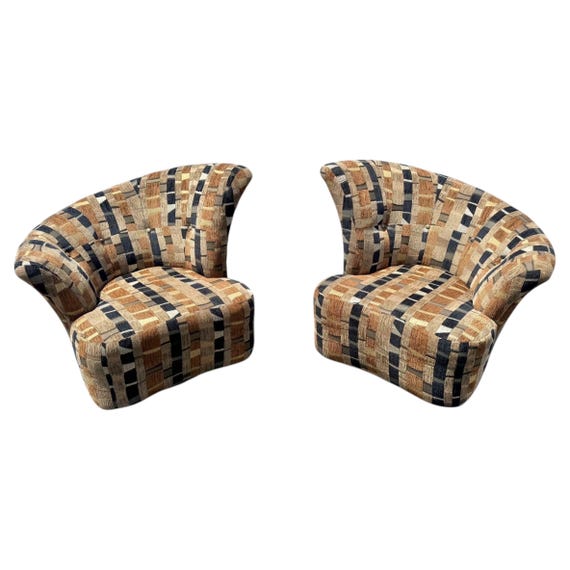 Post Modern Swivel Lounge Chairs - Set of 2