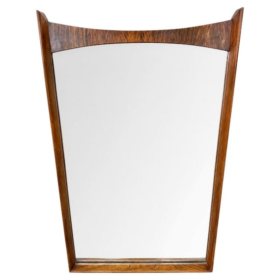 Mid-Century Modern Walnut & Rosewood Mirror