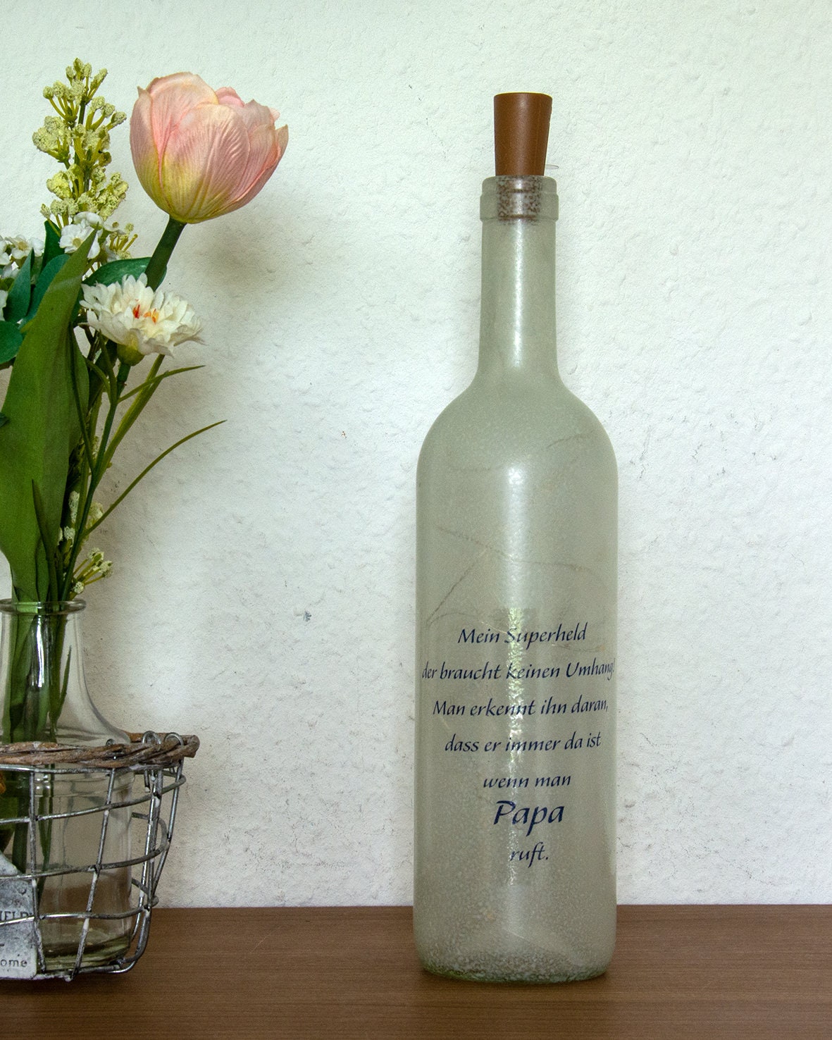 Flasche mit Beleuchtung Flasche mit Spruch Geschenk Papa Etsy.de