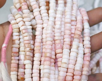 Natural Pink Opal Rondelle Beads – Gemstone Jewelry Making Supplies