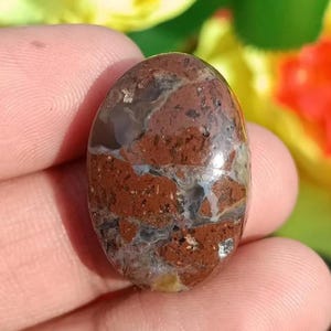 Fire Agate Oval Cabochon - 41.00 Ct / 21X13X10 mm - Natural Brown Fire Agate Loose Gemstone For Jewelry Making Craft, January birthstone