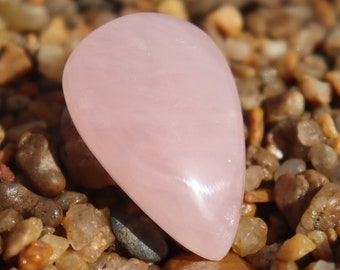 Pierre gemme naturelle de quartz rose, forme de larme, pierre gemme lâche faite main de cabochon pour la fabrication de bijoux de pendentif