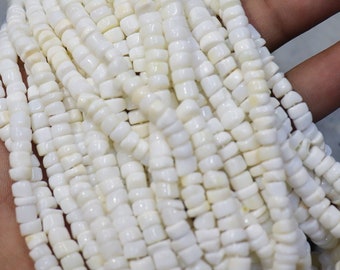 White Opal Rondelle Beads: 4-6mm Gemstone Jewelry Making