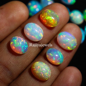 Natural Ethiopian White Opal Cabochon Lot Welo Opal Making Jewelry