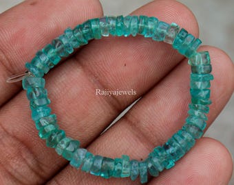 Sky Blue Apatite Bracelet, Rondelle Crystal Beads, Clarity & Balance