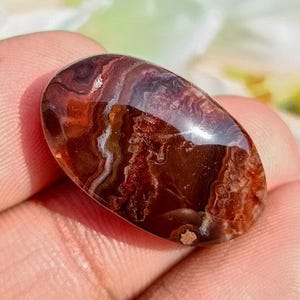 Fire Agate Cabochon, Red Fire Agate Handmade Gemstone, Designer Cabochon, 25X15X7 MM, 23.00 CTS