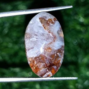 Fire Agate Oval Cabochon - 23.00 Ct / 23X13X8 mm - Natural Brown Fire Agate Loose Gemstone For Jewelry Making Craft, January birthstone