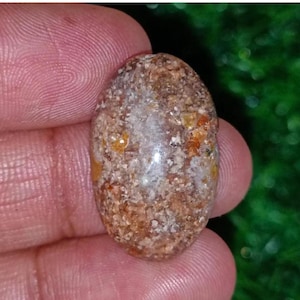Fire Agate Oval Cabochon - 25.00 Ct / 26X17X7 mm - Natural Brown Fire Agate Loose Gemstone For Jewelry Making Craft, January birthstone