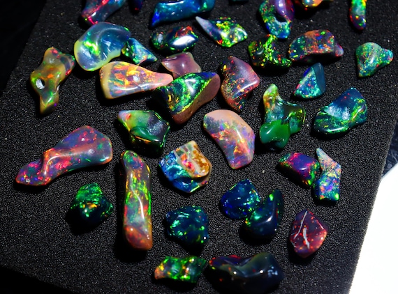 Ethiopian Welo Black Opal Rough Lot, AAA Grade, Fire Opal Gemstones