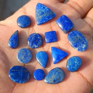 Amazing Lapis Lazuli Gemstone Mix Shape Lot,Natural Lapis Lazuli Cabochon,Top Quality Loose Gemstone Making For Jewelry, 14 Piece Gift Stone