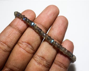 Dainty Labradorite Bracelet, Rondelle Bead Gemstone Bracelet