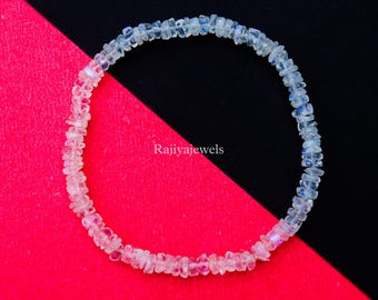Rainbow Moonstone Bracelet, Energy Healing Rondelle Gemstone Bracelet